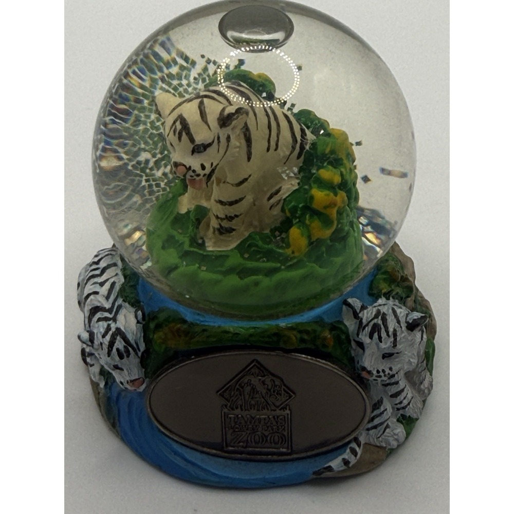 C.T. Artisans Tiger Glitter Water Snow Globe Glass Resin 3in Small Multicolor